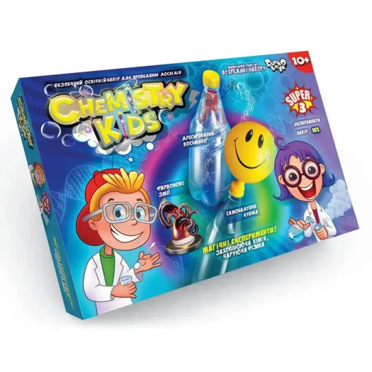 Безпечний освітній набір для проведення дослідів Danko Toys CHEMISTRY KIDS CHK-02-01U,02U,03   в Україні