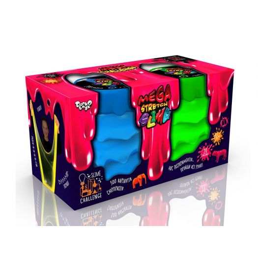 Слайм Danko Toys Mega Stretch Slime 2 банки SLM-11-01U,02U   замовити