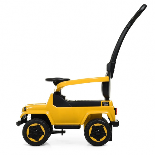 Каталка-толокар Bambi 2в1 з батьківською ручкою, жовтий M 4288-6   в Україні