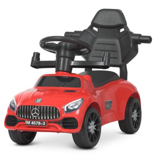 Каталка-толокар Bambi Racer 2в1 з батьківською ручкою, червоний M 4578-3  купити