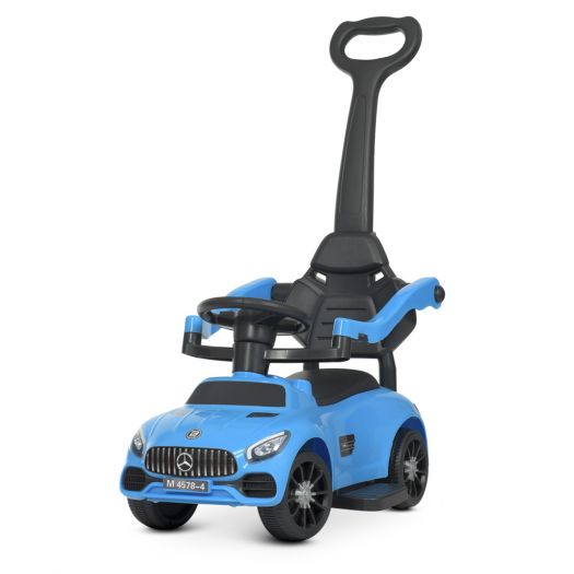 Каталка-толокар Bambi Racer 2в1 з батьківською ручкою синій M 4578-4   в Україні
