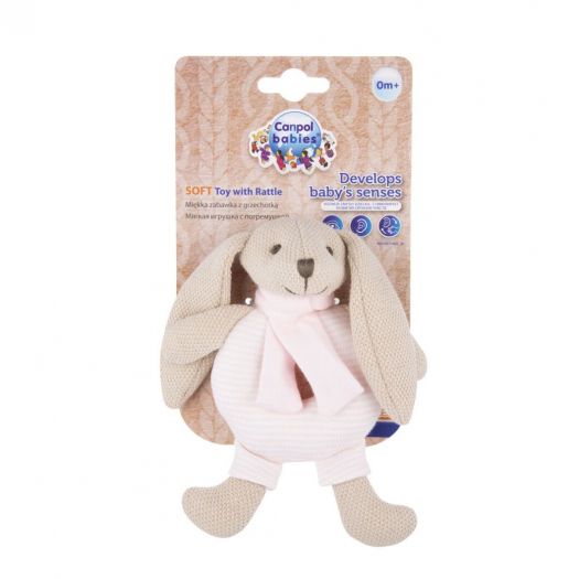 Іграшка-брязкальце Canpol babies м'яка Кролик - рожева 80/201_pin  купити