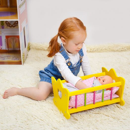 Лялькове дерев'яне ліжечко Vladi Toys маленьке RW1205   замовити