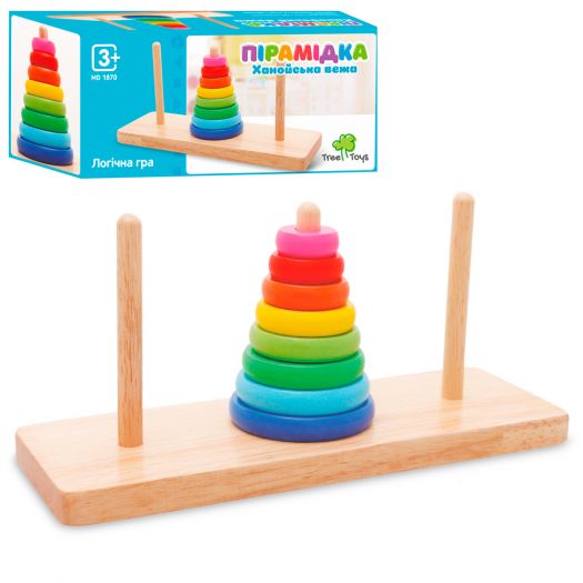 Дерев'яна іграшка Tree Toys Пірамідка 8 кілець MD 1870  купити