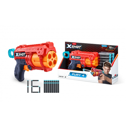 Швидкострільний дитячий бластер X-Shot Red EXCEL FURY 4 36377R   в Україні