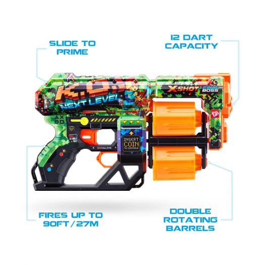Швидкострільний бластер X-Shot Skins Dread К.О. 12 патронів, 36517B   замовити