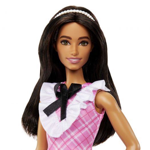 Лялька Barbie Fashionistas у рожевій сукні з жабо HJT06  купити