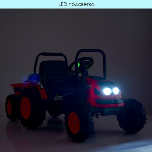 Електромобіль дитячий Bambi Racer трактор з прицепом на радіокеруванні червоний M 4419EBLR-3  купити