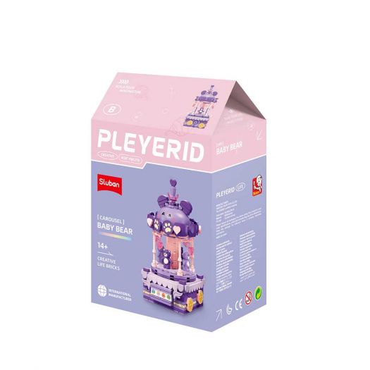 Конструктор SLUBAN Pleyerid  Карусель Песик, Ведмедик, Милий Кіт M38-P8027   купити