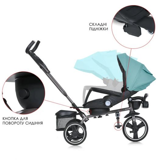 Велосипед триколісний Turbotrike з ручкою, зелений MT 1003-4   замовити