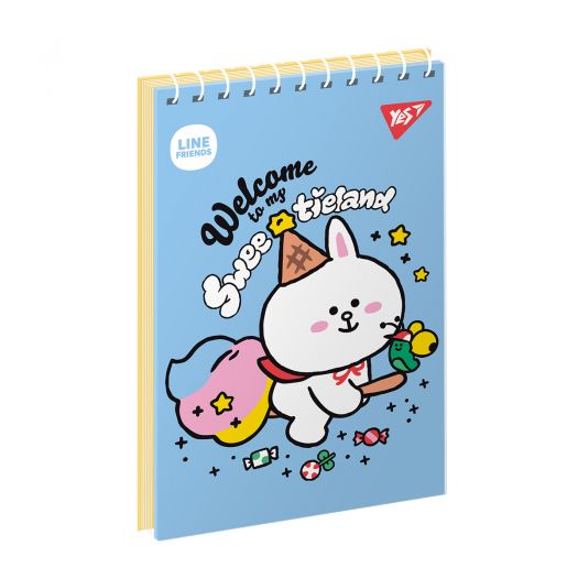 Блокнот YES А6, 80 аркушів, одинарна спіраль Line Friends в асотрименті 151963  купити