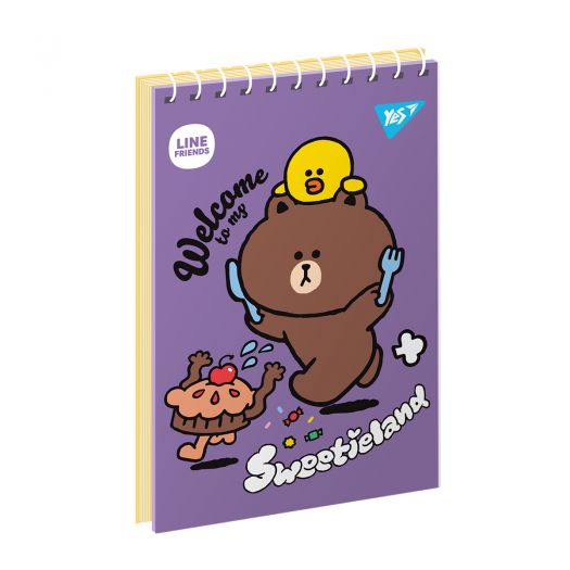 Блокнот YES А6, 80 аркушів, одинарна спіраль Line Friends в асотрименті 151963   замовити