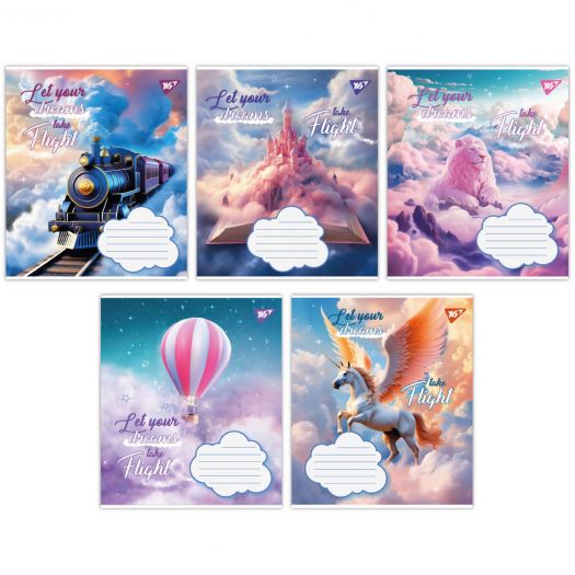Зошит для запису YES А5, 12 аркушів, коса лінія, Let your dreams 766933  купити