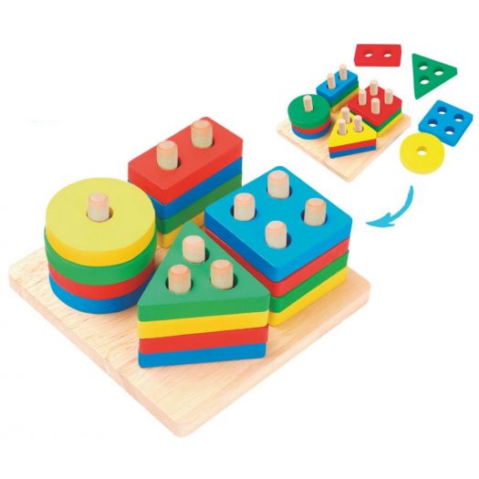 Дерев'яна іграшка Tree Toys Геометрика 16 фігур MD 0818  купити