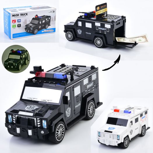 Машина поліція, сейф з кодом, затягує купюри, 2 кольори WF-3018   в Україні