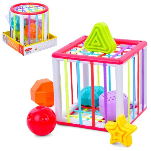 Гра Limo Toy сортер, грані з резинками, фігури 6 шт. брязкальце, 2 види PLC488-PLC388   в Україні