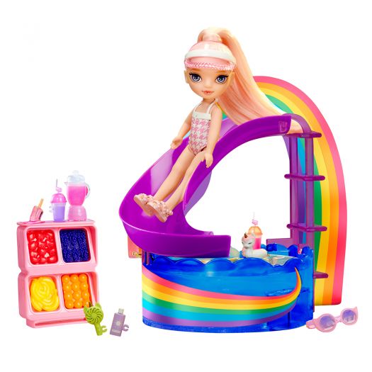 Ігровий набір з лялькою Rainbow High Littles Веселкове свято в басейні 522249  купити