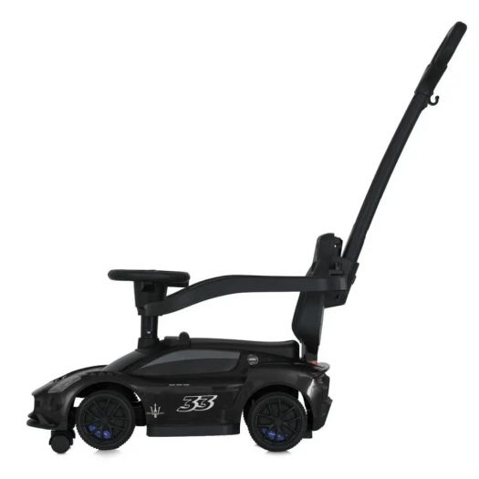 Каталка-толокар 2в1 з батьківською ручкою чорний M 5106-2  купити